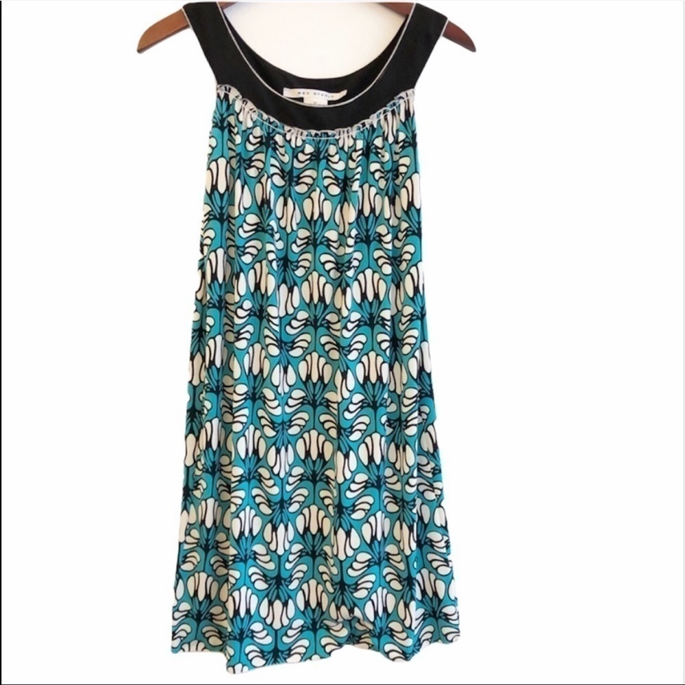 MAX STUDIO Sleeveless Jersey Print Dress Size XS in Turquoise Blue